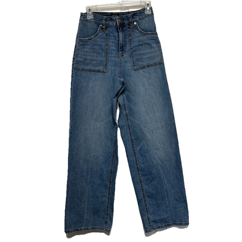 Scoop Jeans Utility Wide Leg Size 6 High Waisted Hippie Festival 90’s Light-wash